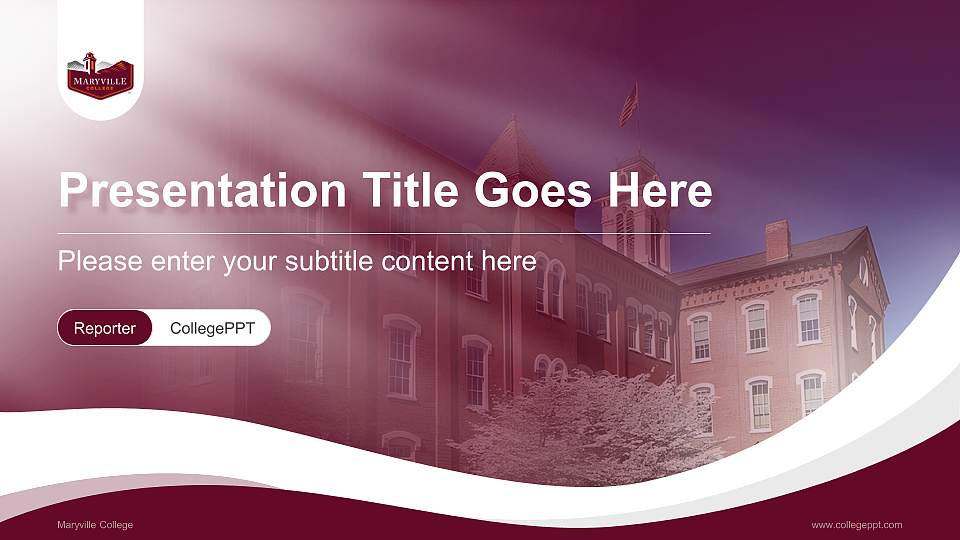 Maryville College Lecture Sharing and Networking Event PPT Template16:9 ratio PPT effect preview image