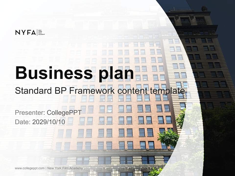 New York Film Academy Competition/Entrepreneurship Contest PPT Template4:3 ratio PPT effect preview image9