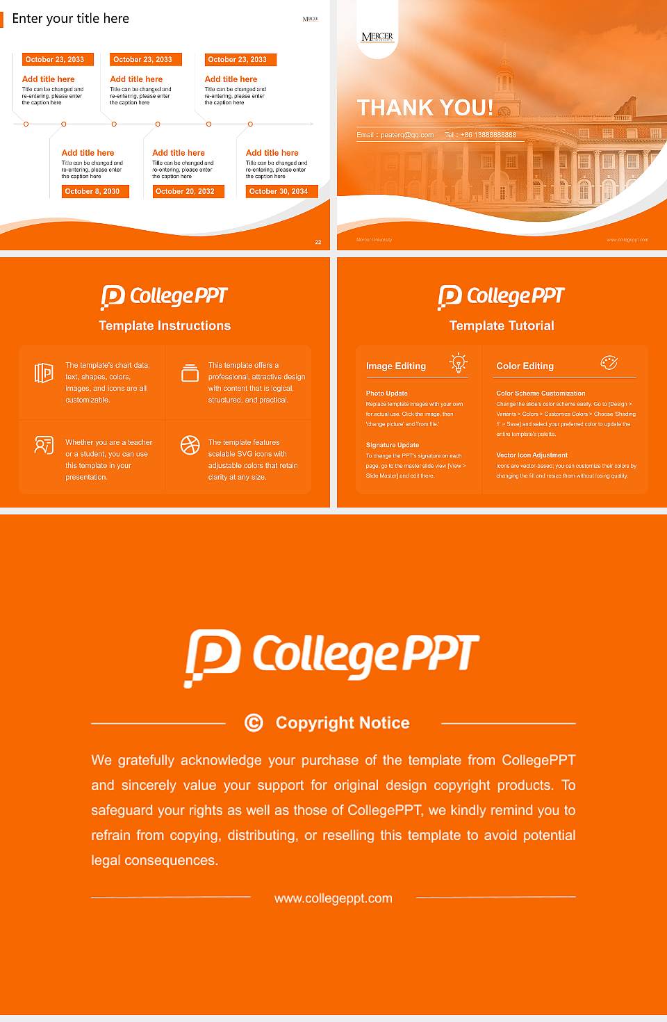 Mercer University Lecture Sharing and Networking Event PPT Template4:3 ratio PPT effect preview image4