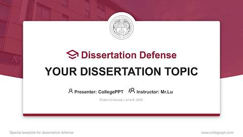 Mcphs University Graduation Thesis Defense PPT Template