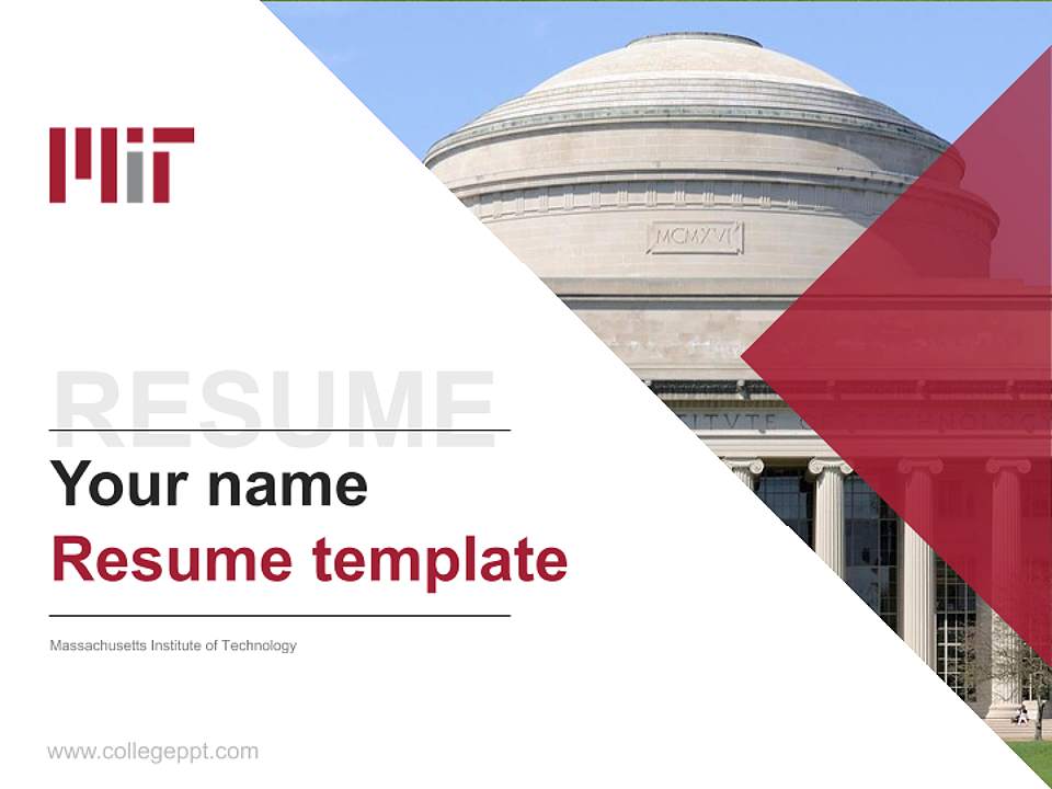 Massachusetts Institute of Technology Resume PPT Template4:3 ratio PPT effect preview image5
