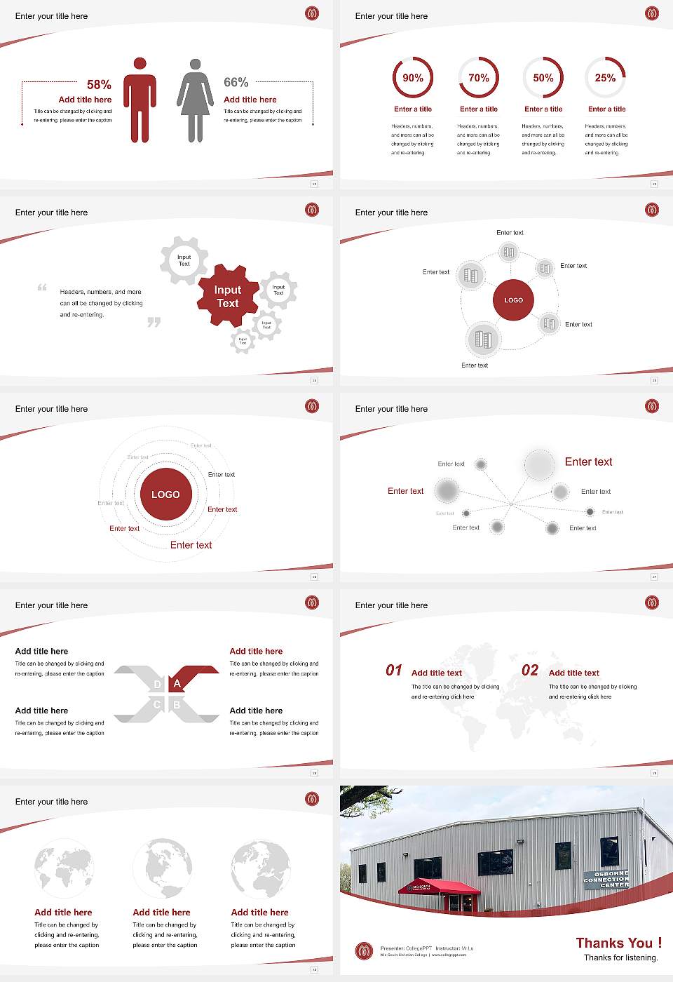 Mid-South Christian College Course/Courseware Creation PPT Template16:9 ratio PPT effect preview image4