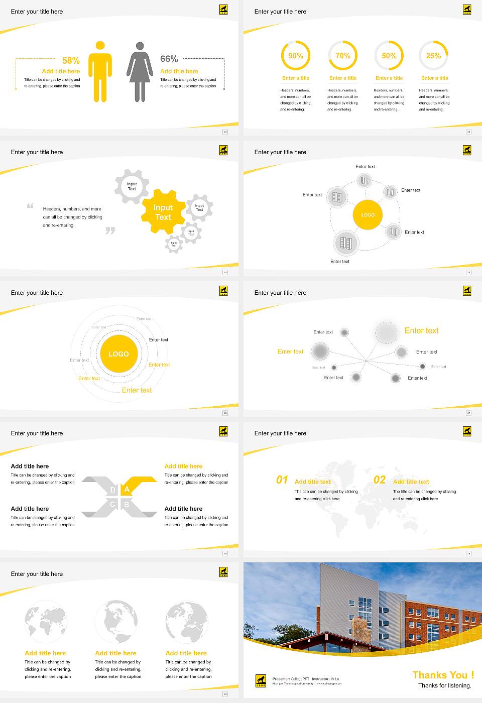 Michigan Technological University Course/Courseware Creation PPT Template16:9 ratio PPT effect preview image4