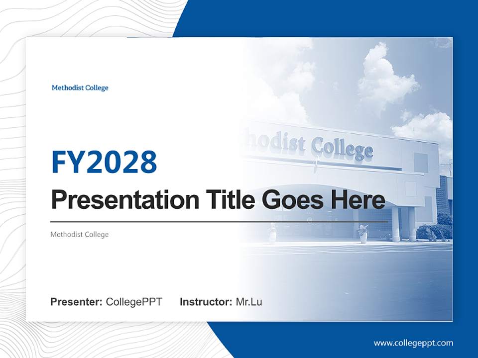 Methodist College Academic Presentation/Research Findings Report PPT Template4:3 ratio PPT effect preview image5