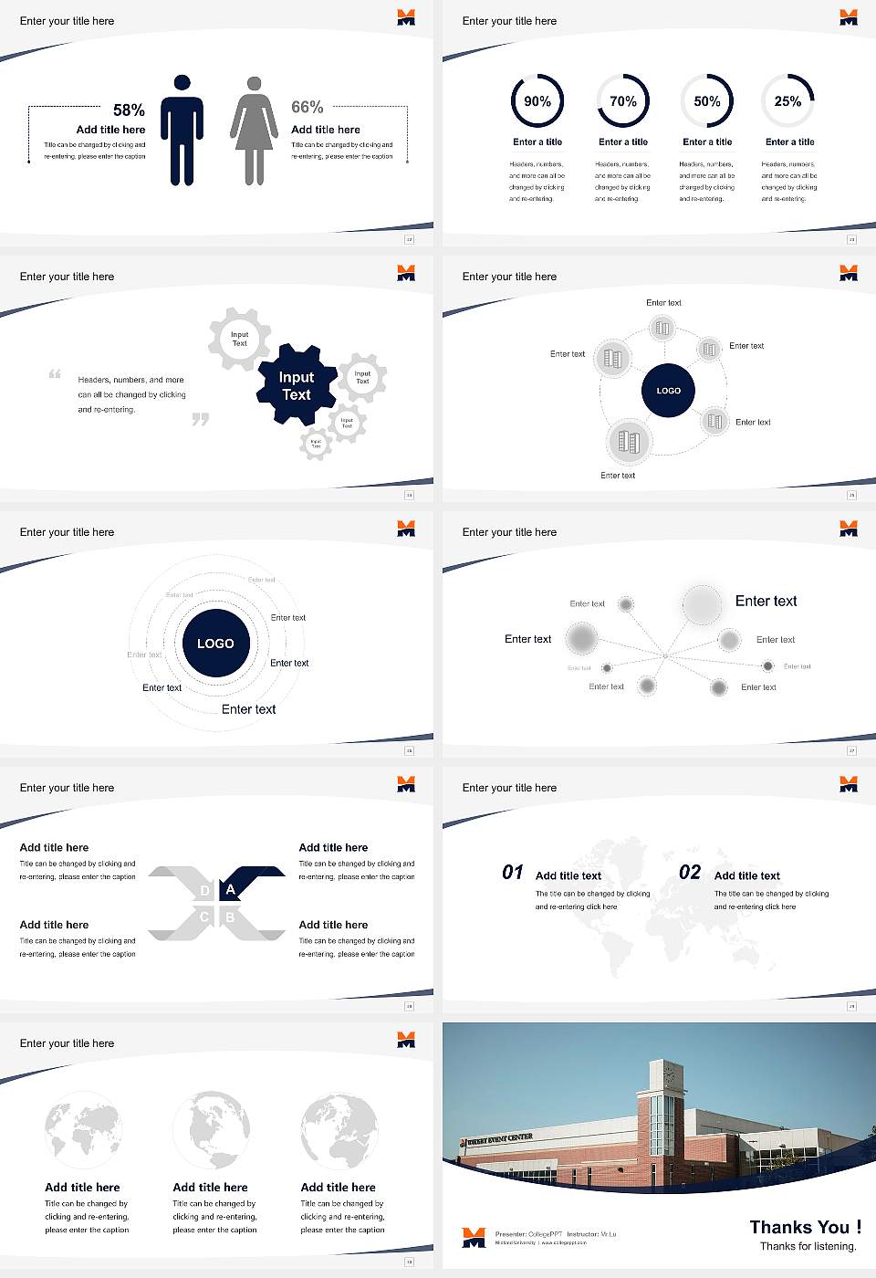 Midland University Course/Courseware Creation PPT Template16:9 ratio PPT effect preview image4