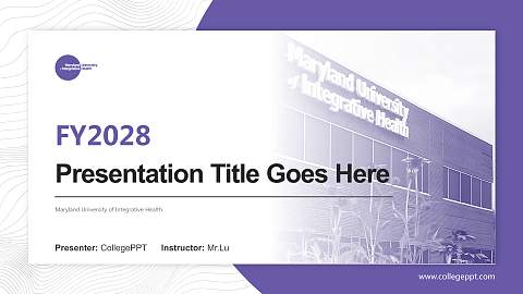 Maryland University of Integrative Health Academic Presentation/Research Findings Report PPT Template