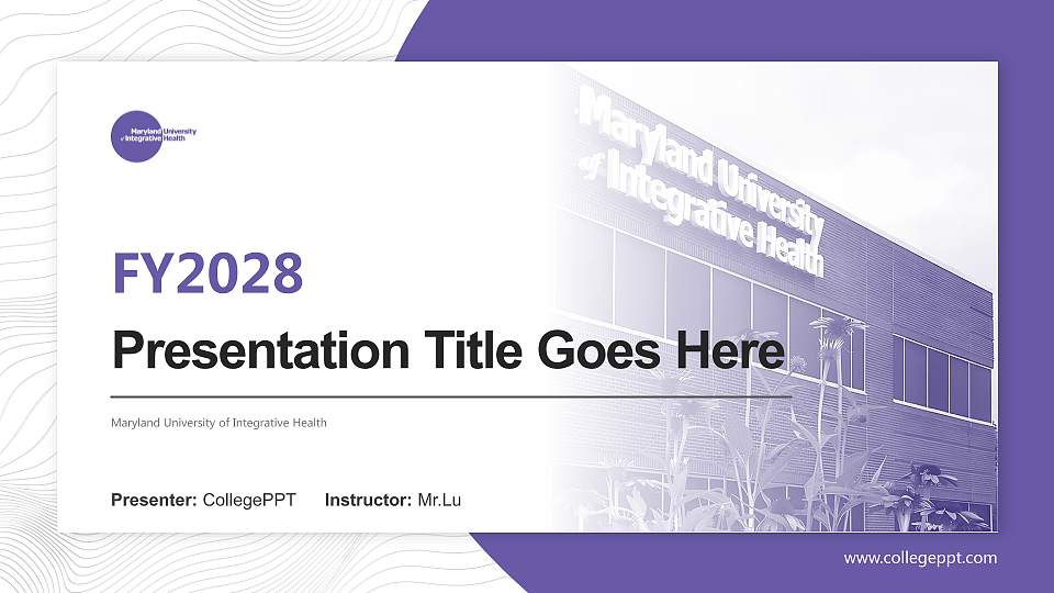 Maryland University of Integrative Health Academic Presentation/Research Findings Report PPT Template16:9 ratio PPT effect preview image