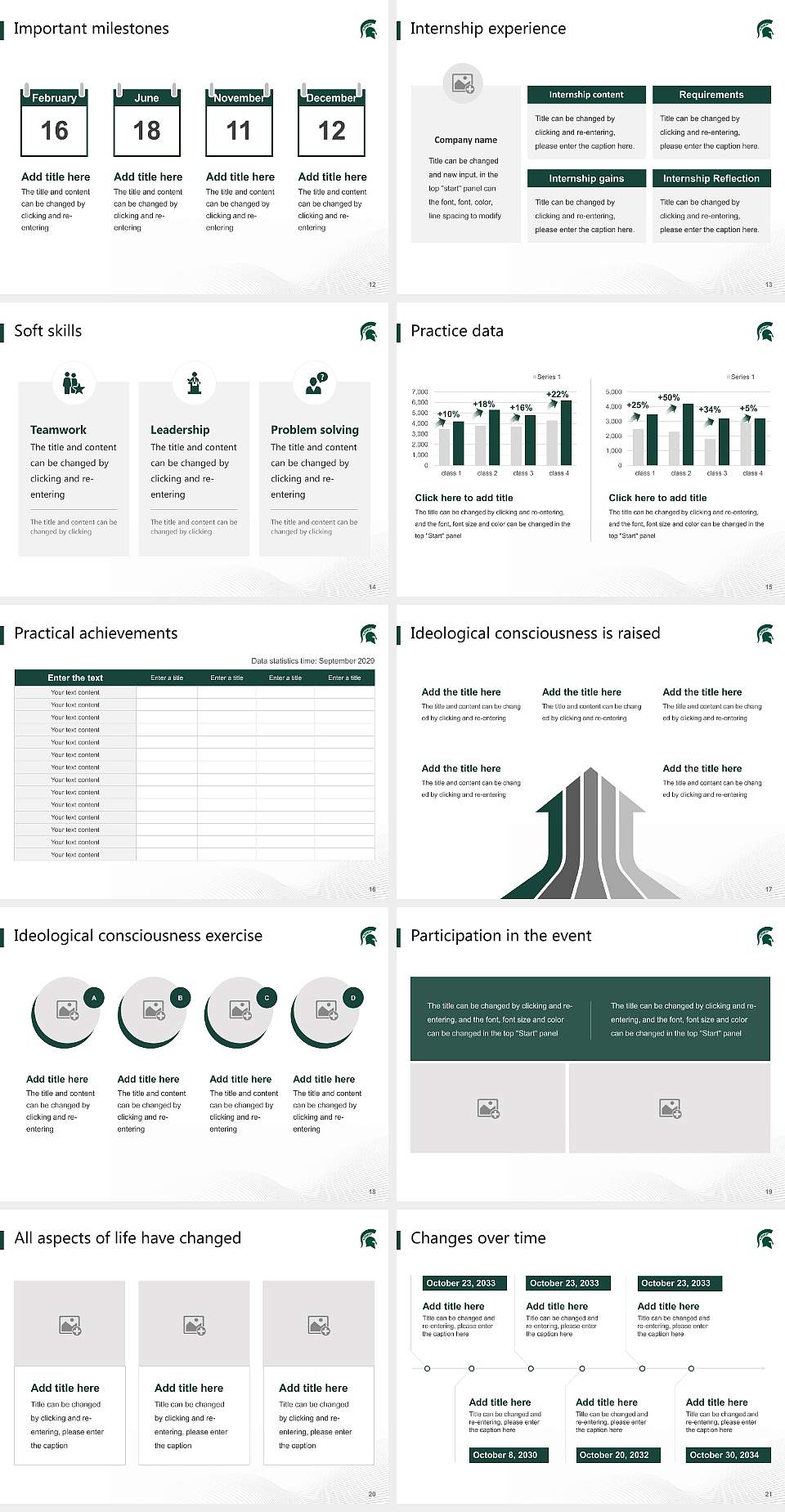 Michigan State University National Scholarship Defense PPT Template4:3 ratio PPT effect preview image3