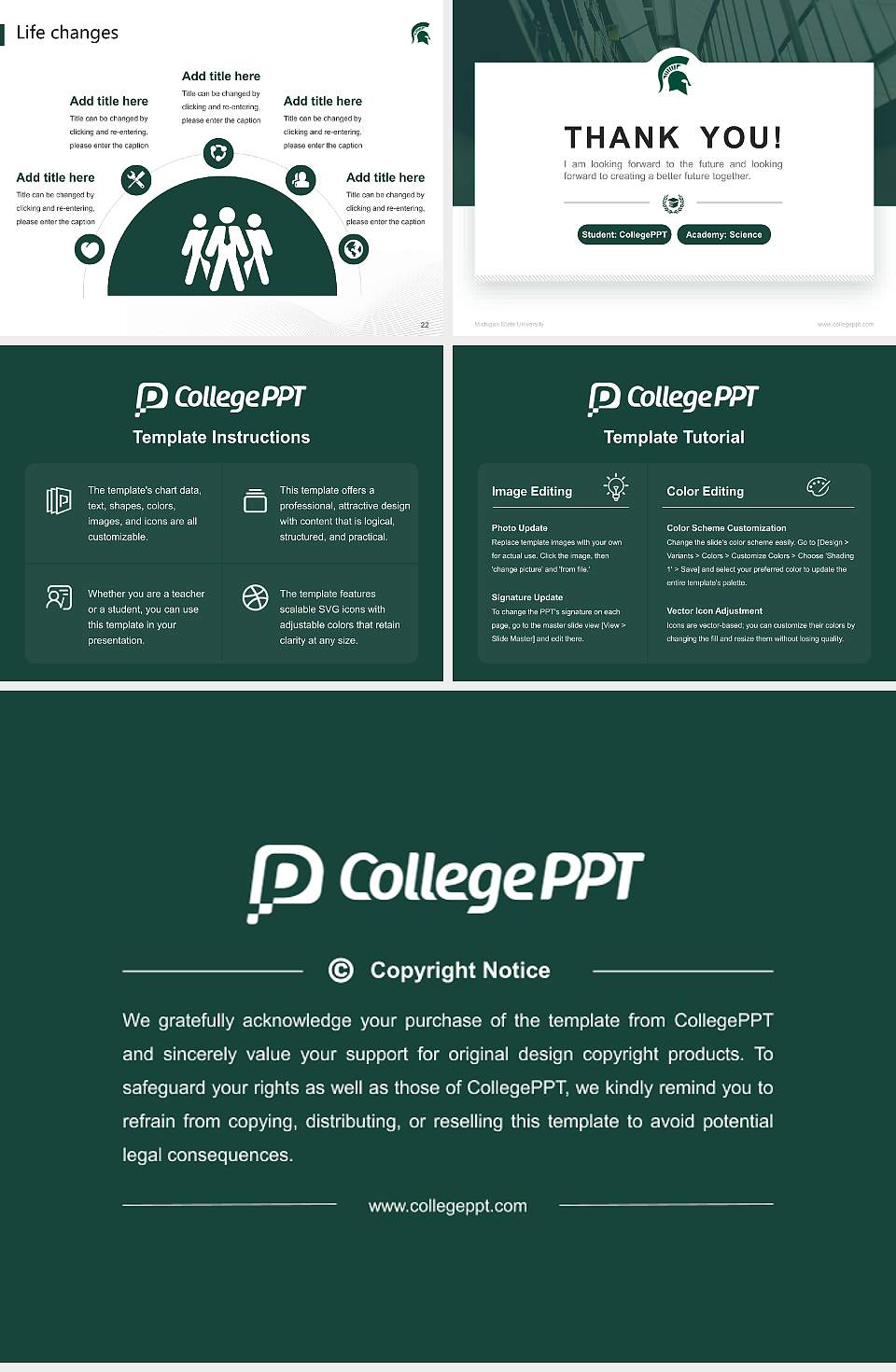 Michigan State University National Scholarship Defense PPT Template4:3 ratio PPT effect preview image4