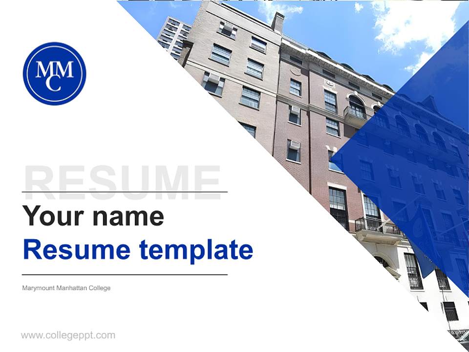 Marymount Manhattan College Resume PPT Template4:3 ratio PPT effect preview image5