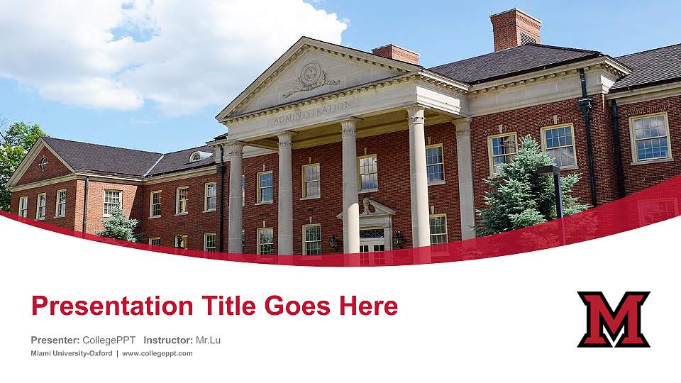 Miami University-Oxford Course/Courseware Creation PPT Template16:9 ratio PPT effect preview image