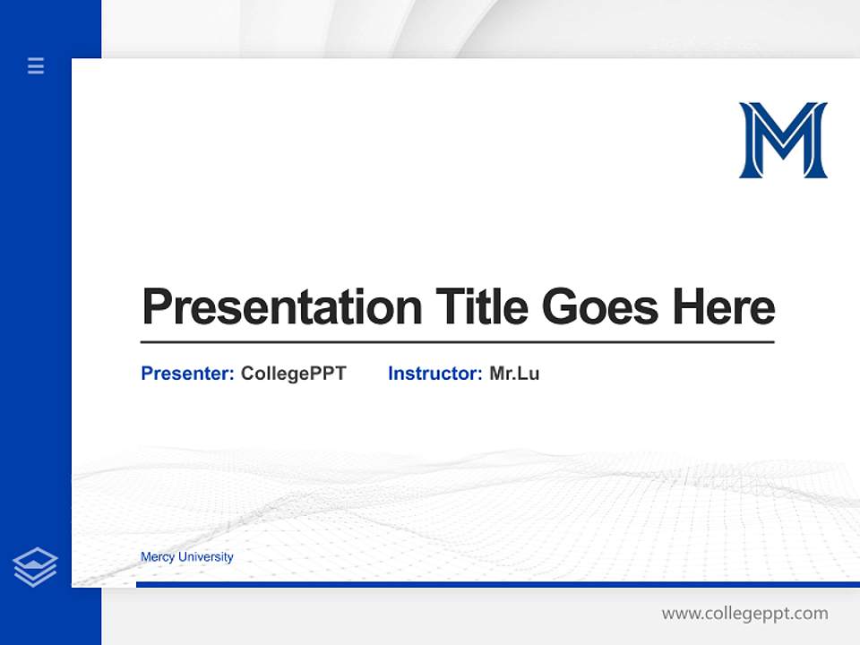 Mercy University Thesis Proposal/Graduation Defense PPT Template4:3 ratio PPT effect preview image5