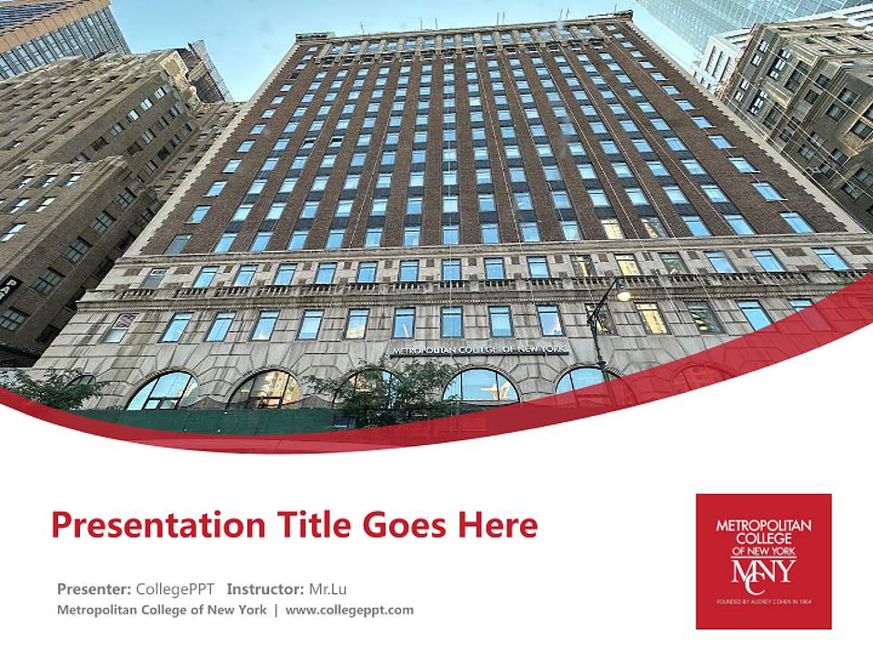 Metropolitan College of New York Course/Courseware Creation PPT Template4:3 ratio PPT effect preview image5