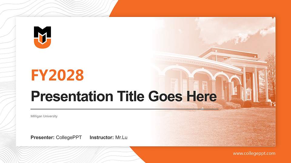 Milligan University Academic Presentation/Research Findings Report PPT Template16:9 ratio PPT effect preview image