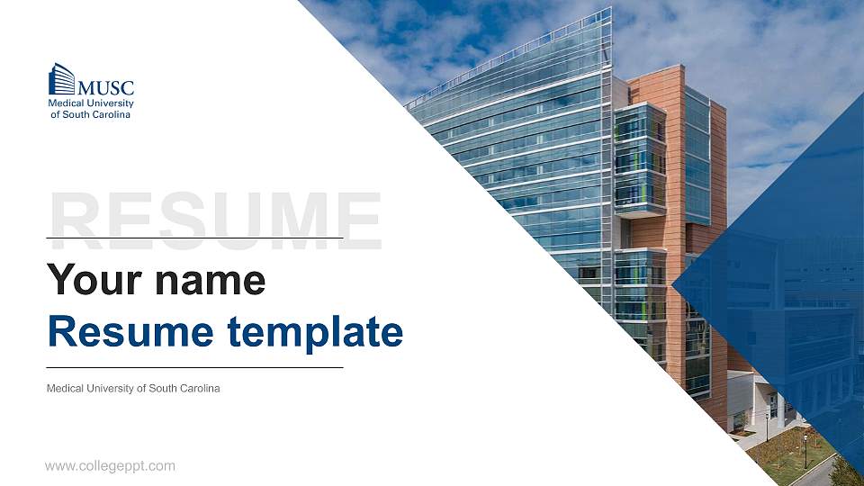 Medical University of South Carolina Resume PPT Template16:9 ratio PPT effect preview image