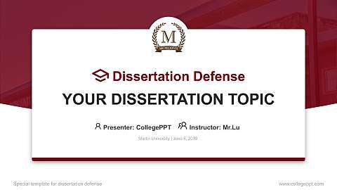 Martin University Graduation Thesis Defense PPT Template