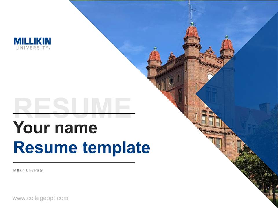 Millikin University Resume PPT Template4:3 ratio PPT effect preview image5