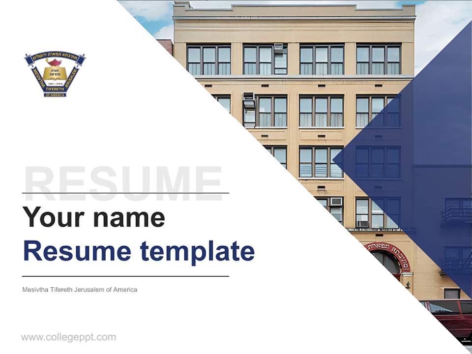 Mesivtha Tifereth Jerusalem of America Resume PPT Template4:3 ratio PPT effect preview image5