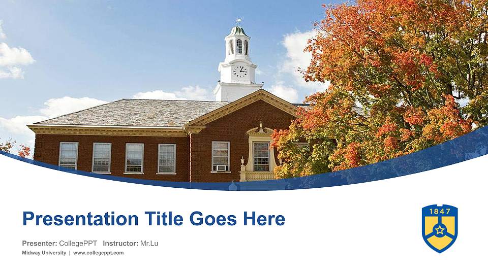 Midway University Course/Courseware Creation PPT Template16:9 ratio PPT effect preview image