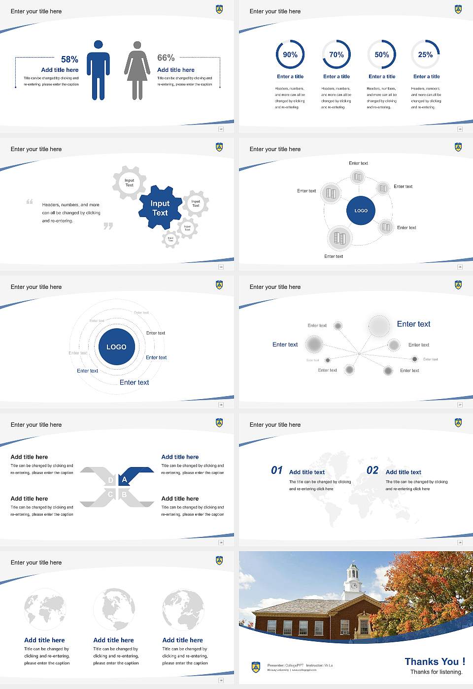 Midway University Course/Courseware Creation PPT Template16:9 ratio PPT effect preview image4