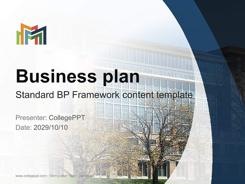 Metropolitan State University Competition/Entrepreneurship Contest PPT Template4:3 ratio PPT effect preview image9