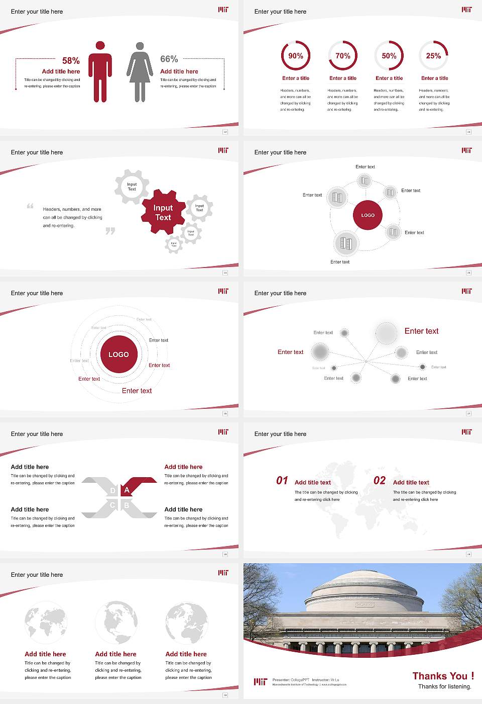 Massachusetts Institute of Technology Course/Courseware Creation PPT Template16:9 ratio PPT effect preview image4