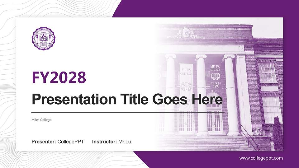 Miles College Academic Presentation/Research Findings Report PPT Template16:9 ratio PPT effect preview image