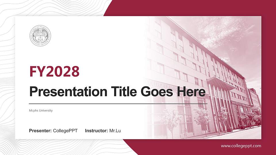 Mcphs University Academic Presentation/Research Findings Report PPT Template16:9 ratio PPT effect preview image