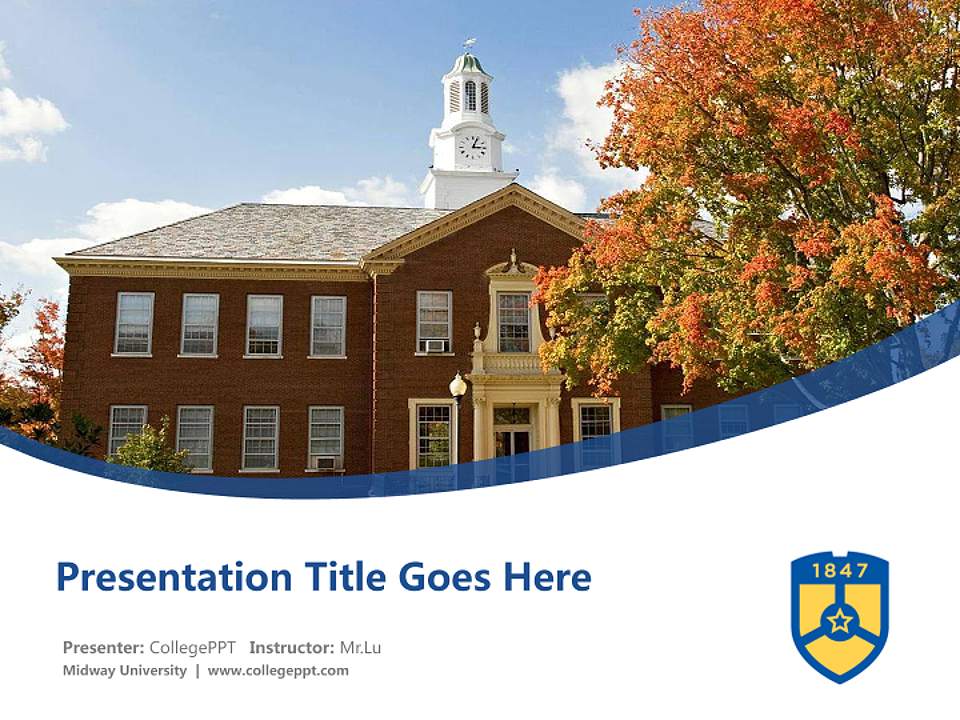 Midway University Course/Courseware Creation PPT Template4:3 ratio PPT effect preview image5