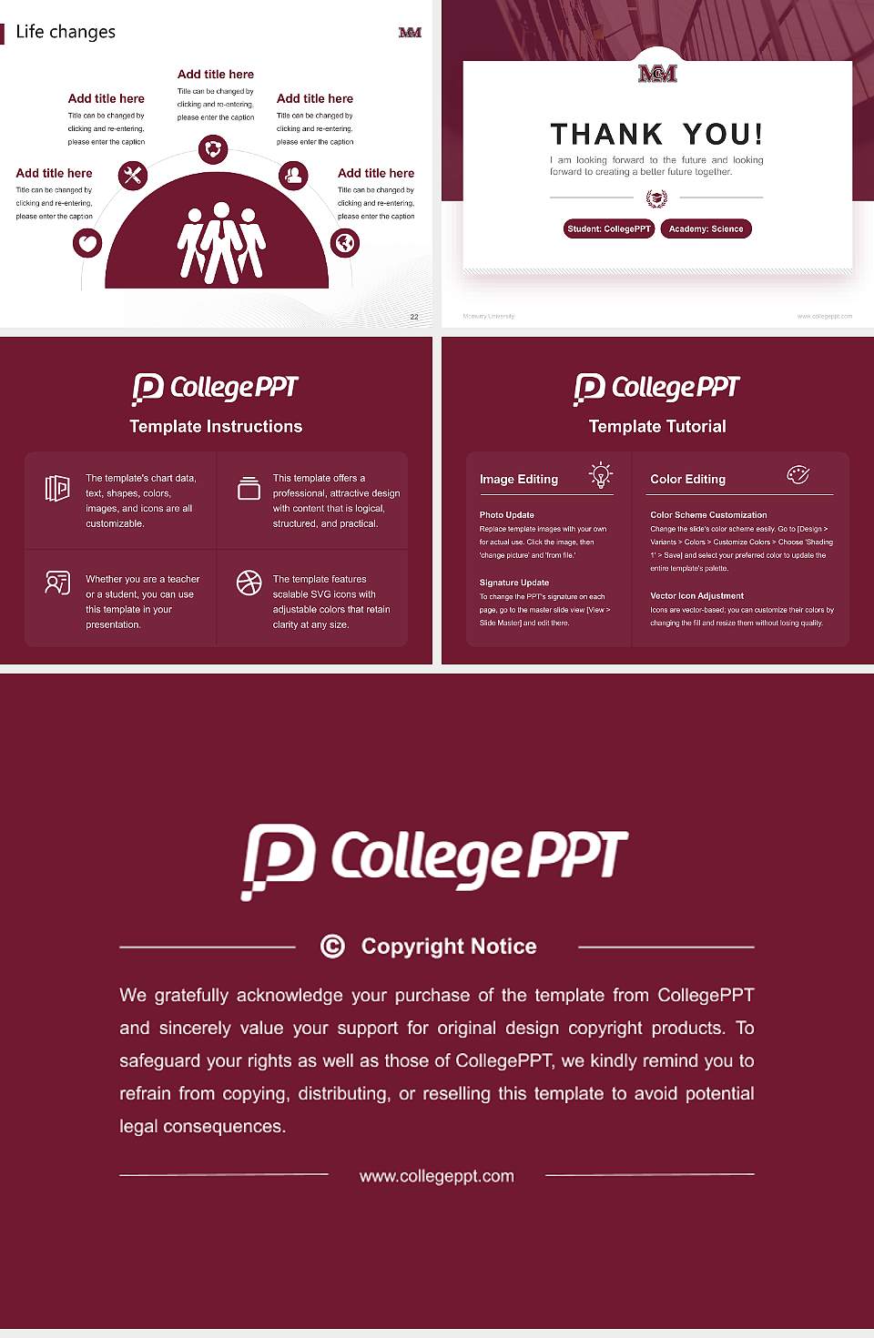 Mcmurry University National Scholarship Defense PPT Template4:3 ratio PPT effect preview image4