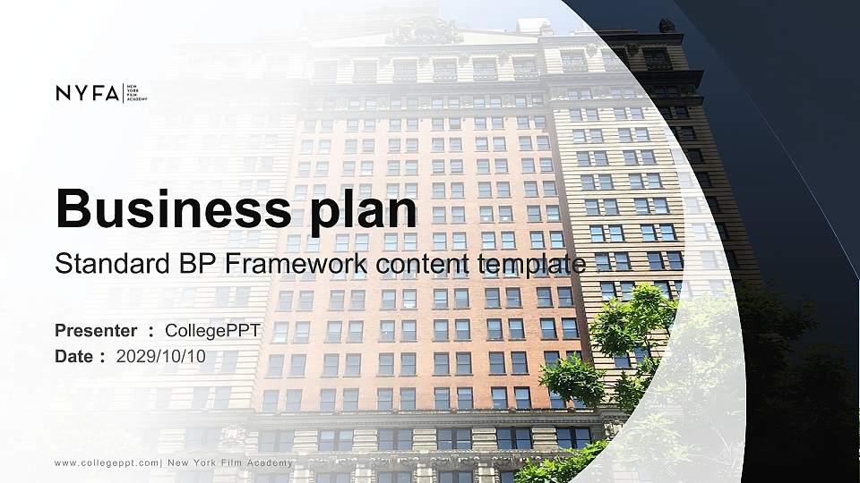 New York Film Academy Competition/Entrepreneurship Contest PPT Template16:9 ratio PPT effect preview image