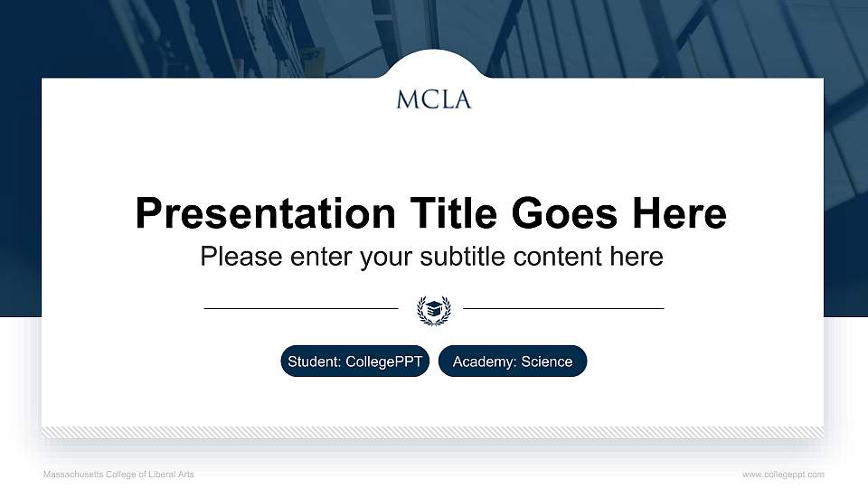 Massachusetts College of Liberal Arts National Scholarship Defense PPT Template16:9 ratio PPT effect preview image