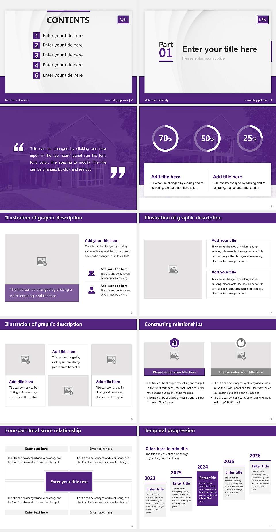 Mckendree University Thesis Proposal/Graduation Defense PPT Template4:3 ratio PPT effect preview image2