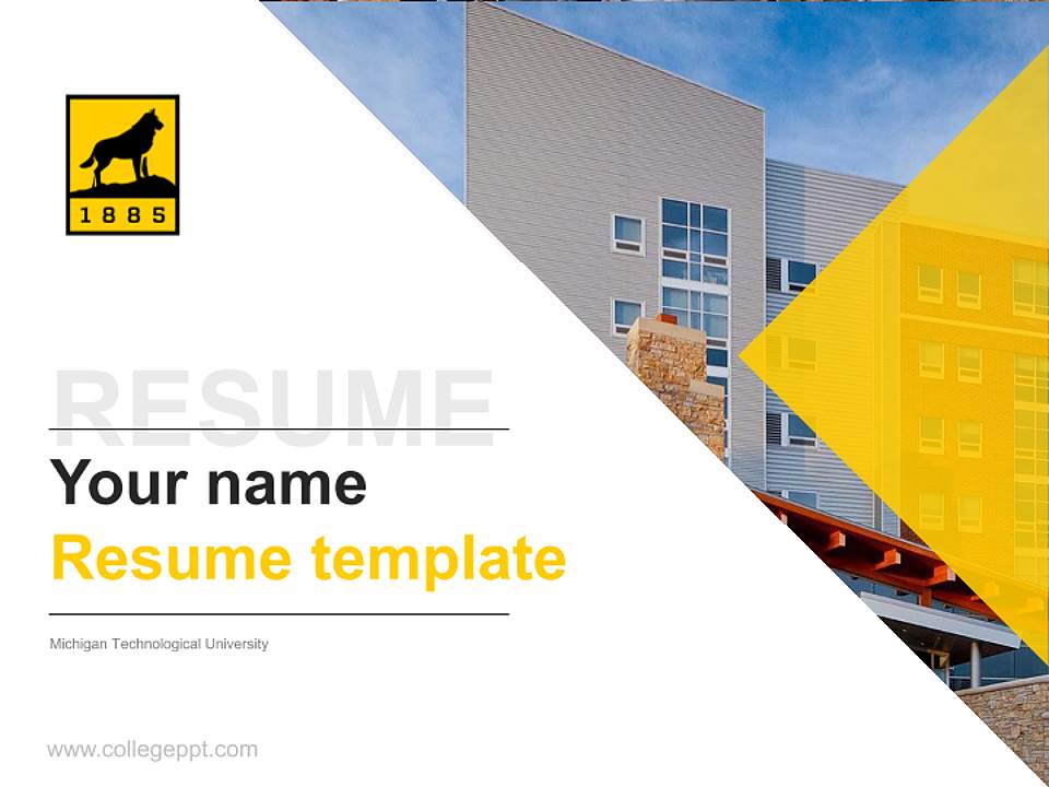 Michigan Technological University Resume PPT Template4:3 ratio PPT effect preview image5