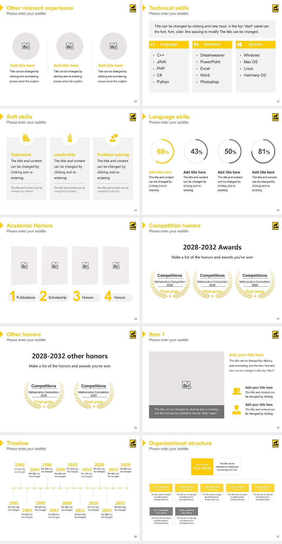 Michigan Technological University Resume PPT Template4:3 ratio PPT effect preview image3