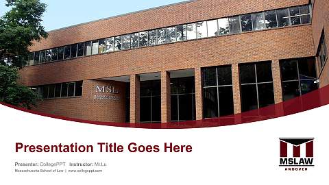 Massachusetts School of Law Course/Courseware Creation PPT Template