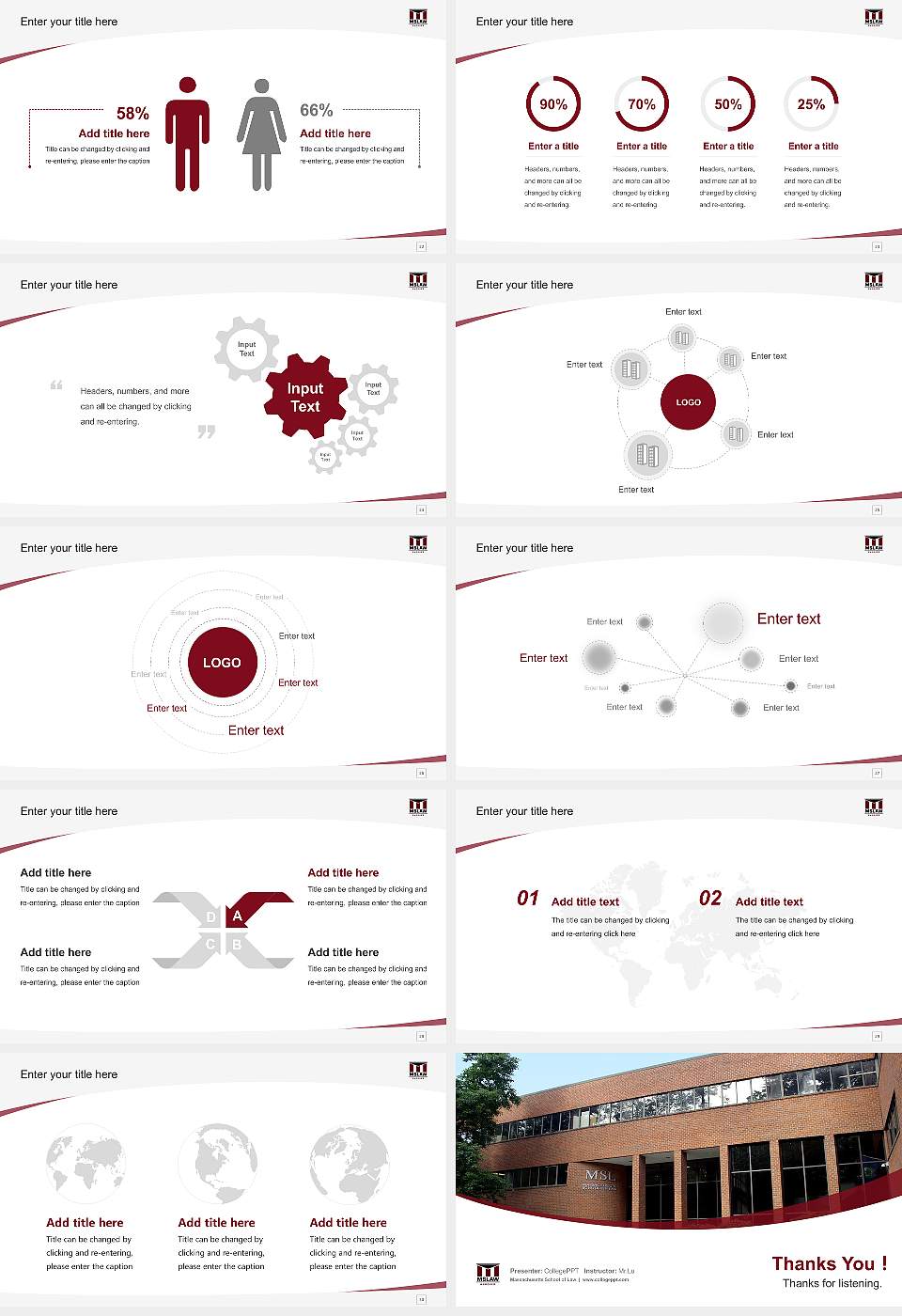 Massachusetts School of Law Course/Courseware Creation PPT Template16:9 ratio PPT effect preview image4