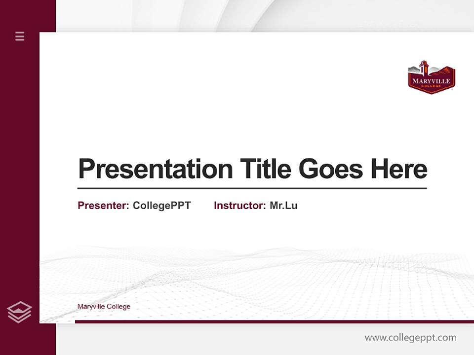 Maryville College Thesis Proposal/Graduation Defense PPT Template4:3 ratio PPT effect preview image5