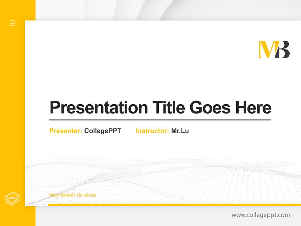 Mary Baldwin University Thesis Proposal/Graduation Defense PPT Template4:3 ratio PPT effect preview image5