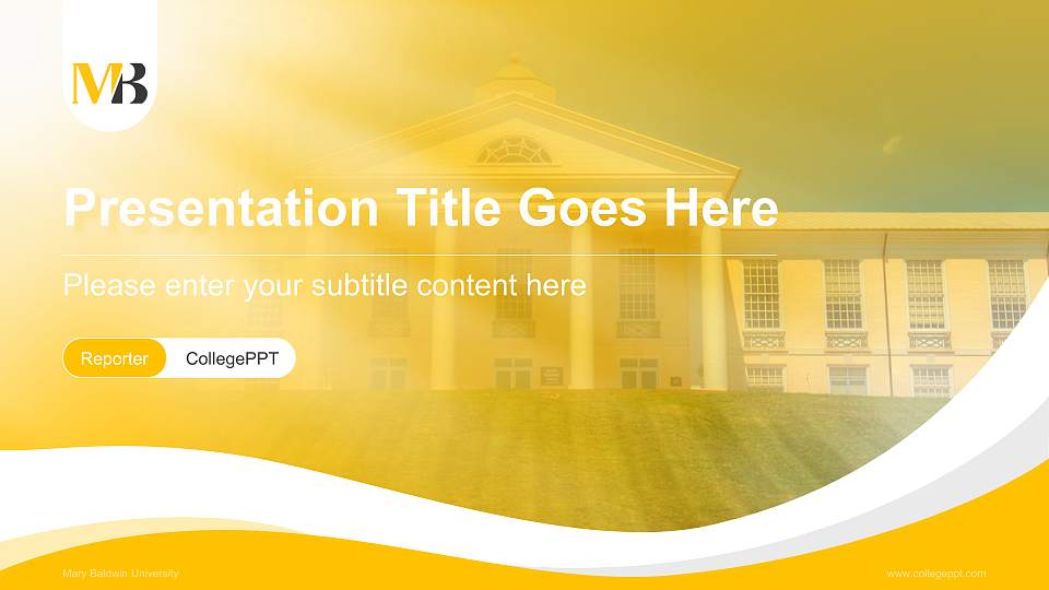 Mary Baldwin University Lecture Sharing and Networking Event PPT Template16:9 ratio PPT effect preview image