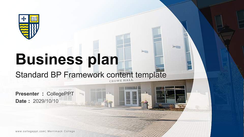 Merrimack College Competition/Entrepreneurship Contest PPT Template16:9 ratio PPT effect preview image