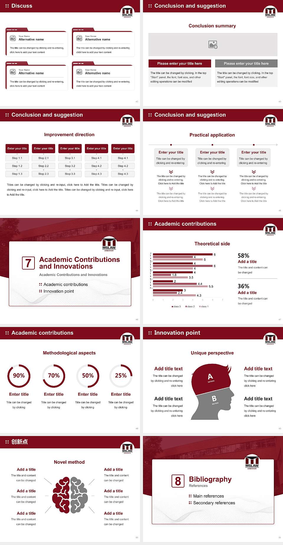 Massachusetts School of Law Graduation Thesis Defense PPT Template4:3 ratio PPT effect preview image6