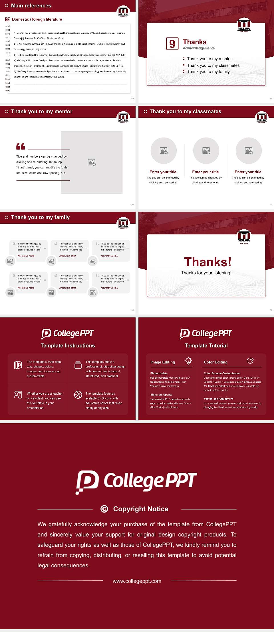 Massachusetts School of Law Graduation Thesis Defense PPT Template4:3 ratio PPT effect preview image7