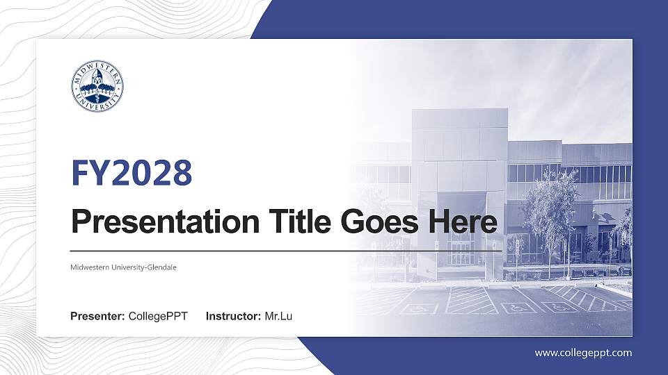 Midwestern University-Glendale Academic Presentation/Research Findings Report PPT Template16:9 ratio PPT effect preview image