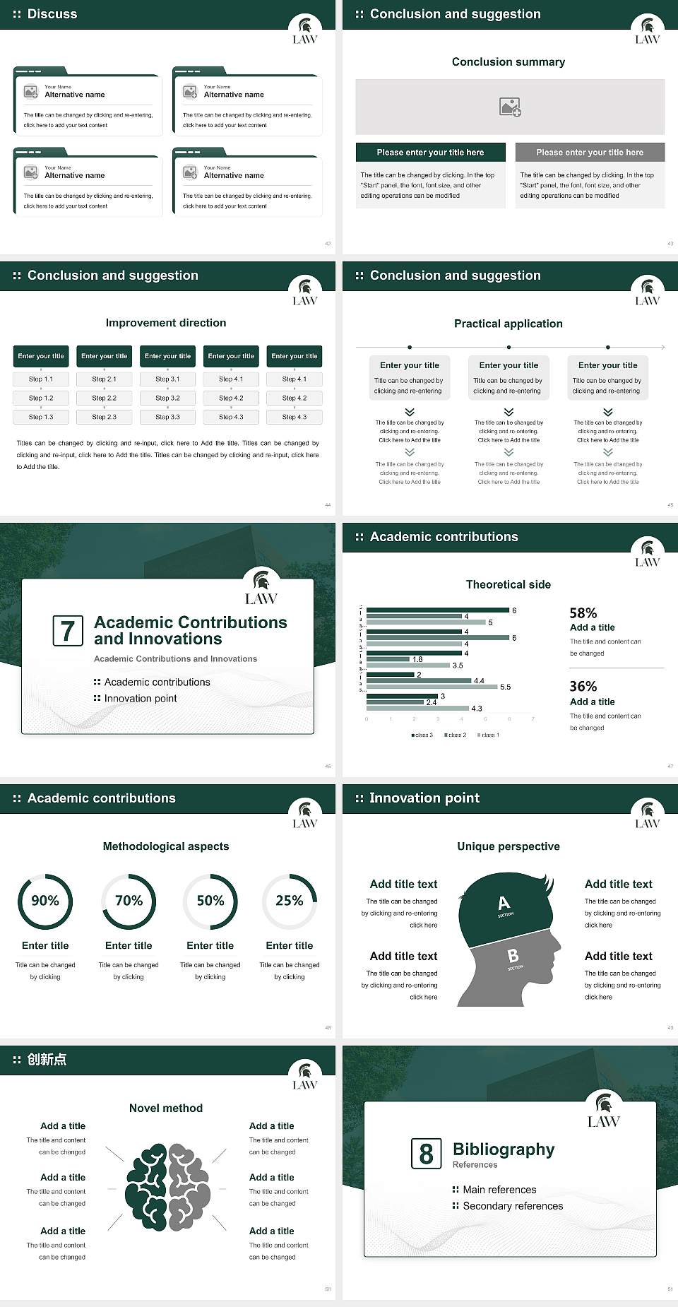Michigan State University-College of Law Graduation Thesis Defense PPT Template4:3 ratio PPT effect preview image6