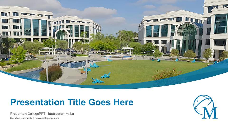 Meridian University Course/Courseware Creation PPT Template16:9 ratio PPT effect preview image