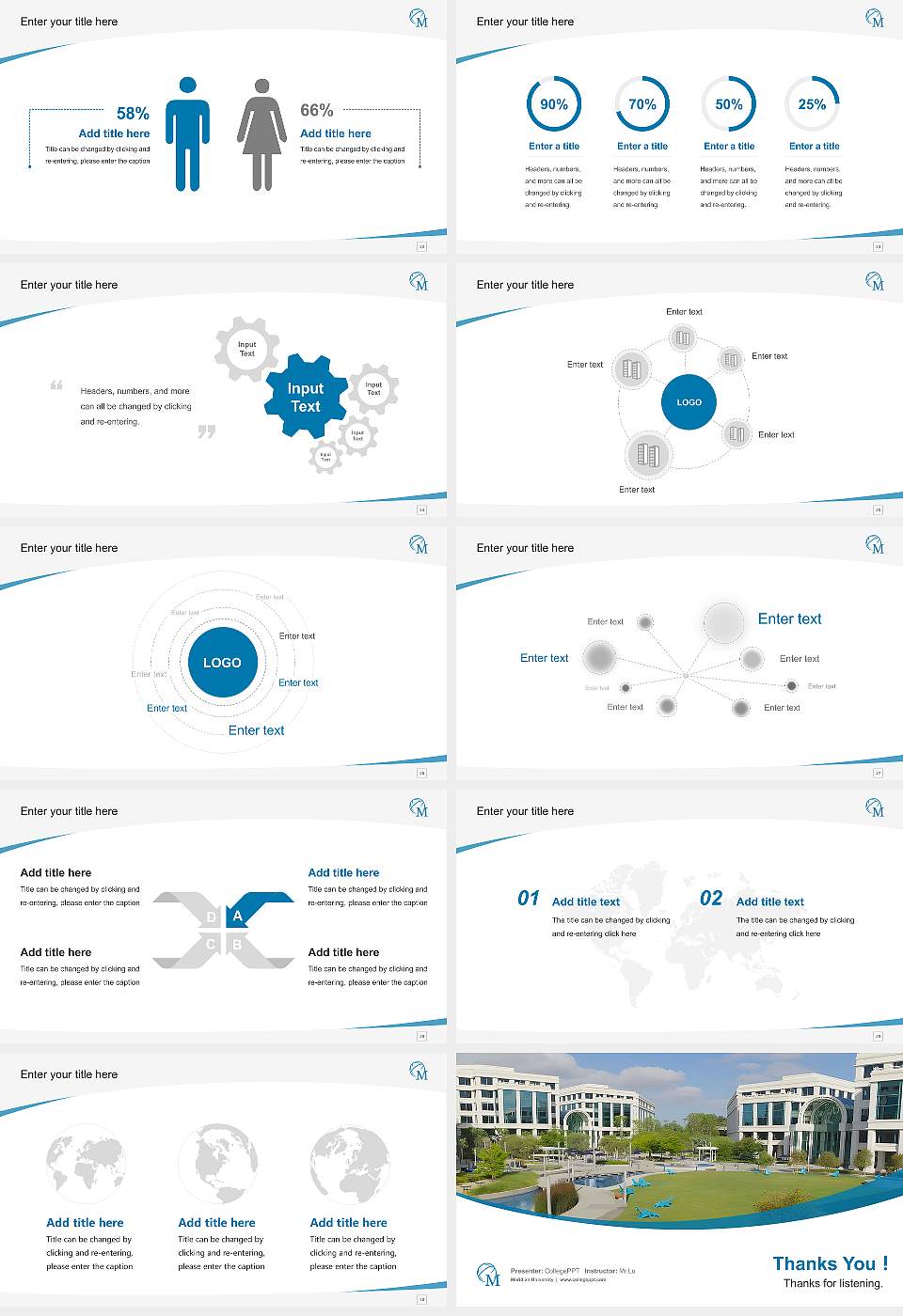 Meridian University Course/Courseware Creation PPT Template16:9 ratio PPT effect preview image4