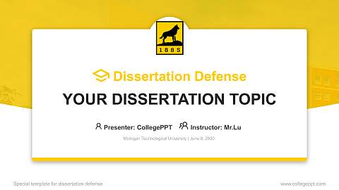 Michigan Technological University Graduation Thesis Defense PPT Template