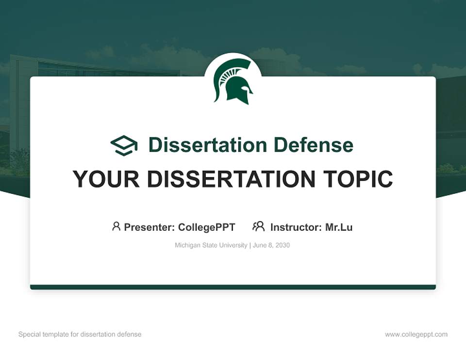 Michigan State University Graduation Thesis Defense PPT Template4:3 ratio PPT effect preview image7