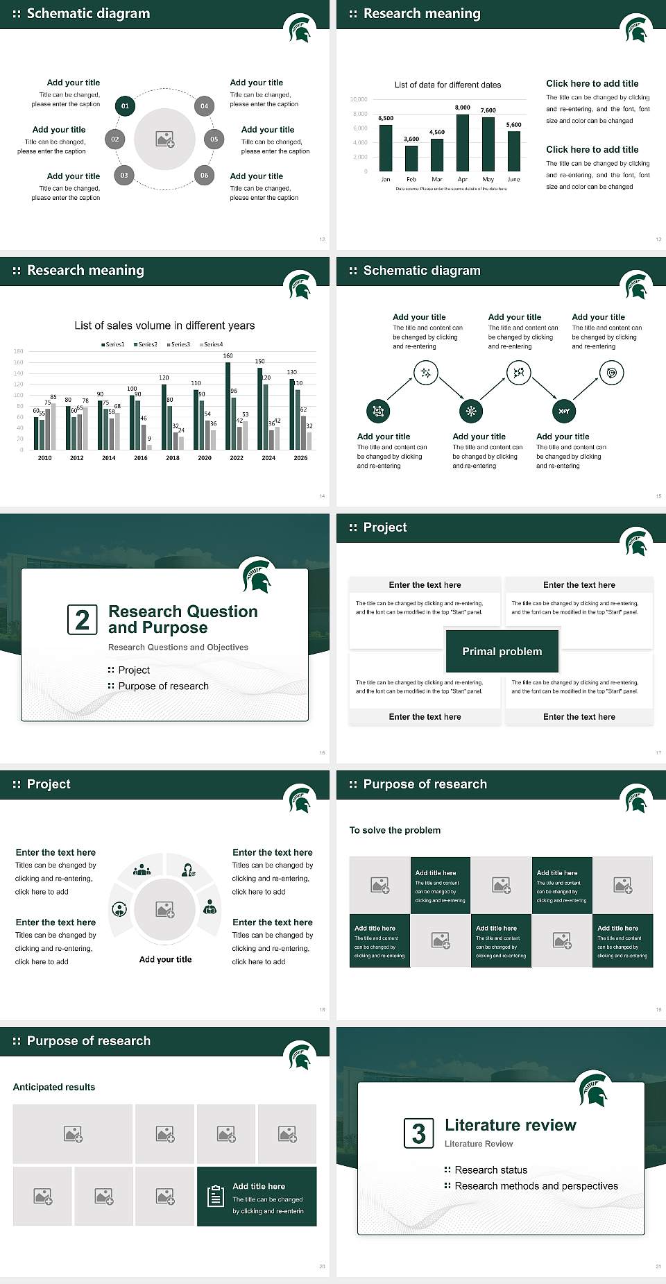 Michigan State University Graduation Thesis Defense PPT Template4:3 ratio PPT effect preview image3